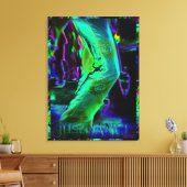 Gewoon dans psychedelische kleuren verpakt canvas afdruk (Insitu (Woonkamer))