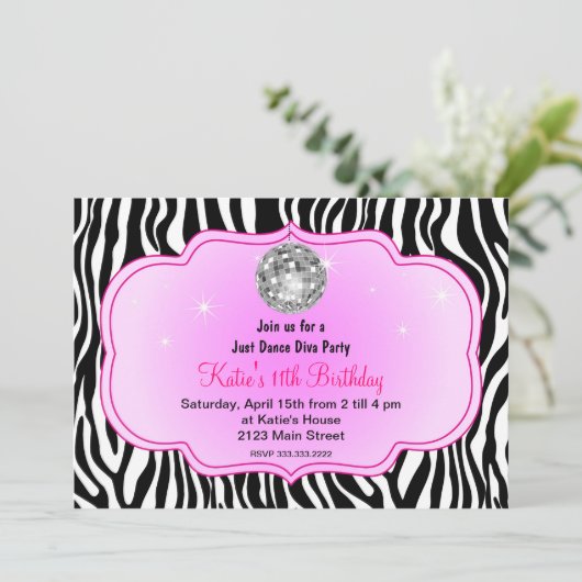 Gewoon dansfeest Diva Kaart (Staand voorkant)