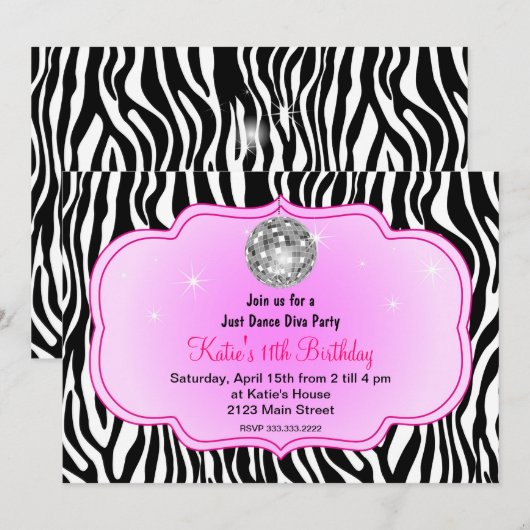 Gewoon dansfeest Diva Kaart (Voorkant / Achterkant)