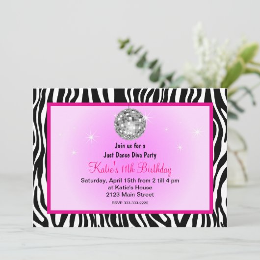 Gewoon dansfeest Diva Kaart (Staand voorkant)