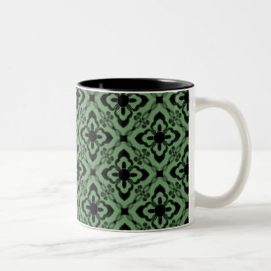 Gewoon Dazzling Damask Mok, Green Tweekleurige Koffiemok