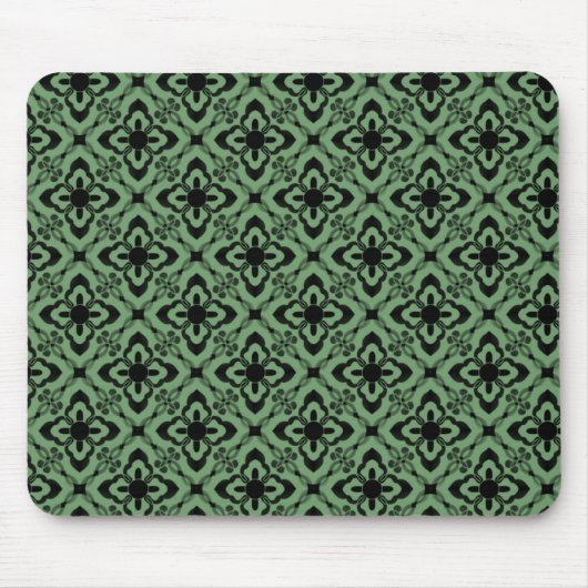 Gewoon Dazzling Damask Mousepad, Green Muismat (Voorkant)