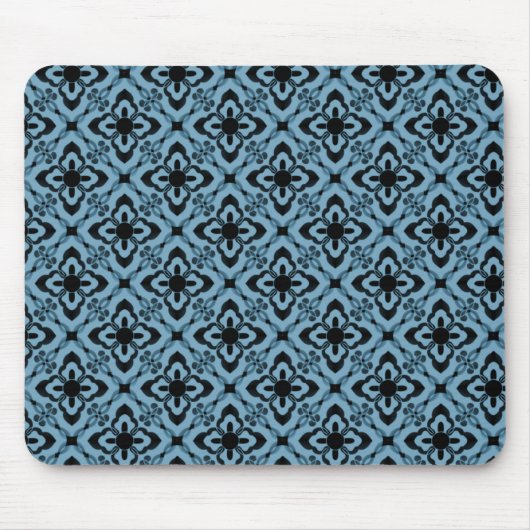Gewoon Dazzling Damask Mousepad, Light Blue Muismat (Voorkant)