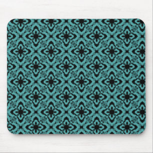 Gewoon Dazzling Damask Mousepad, Turquoise Muismat