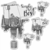 Gewoon de beste cirkelvormige sok breimachine sticker (Voorkant)