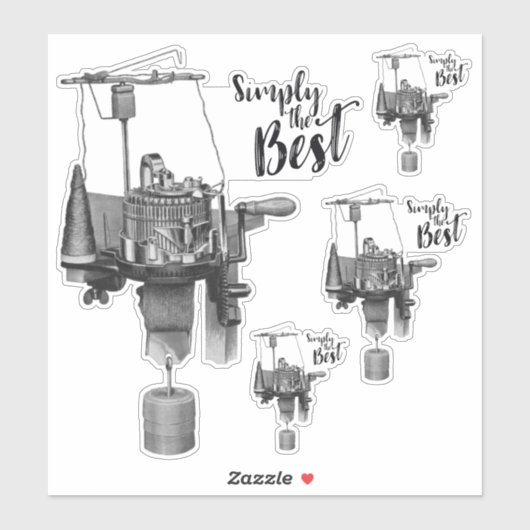 Gewoon de beste cirkelvormige sok breimachine sticker (Vel)