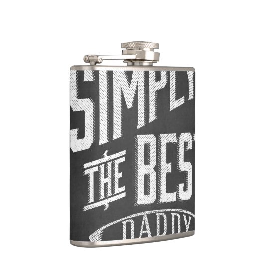 Gewoon de beste pappie-kartonnen kunst heupfles (Rechts)