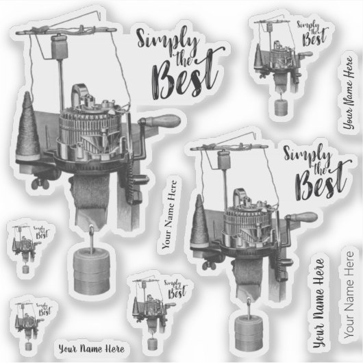 Gewoon de beste personaliseer sokbreimachine sticker (Voorkant)