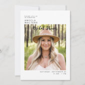 Gewoon de bruid foto wit Vrijgezellenfeest Kaart (Voorkant)