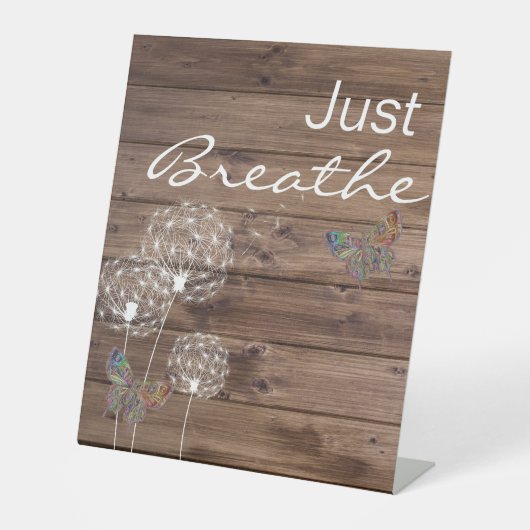Gewoon de Dandelions Butterfly Wooden Reclamebord Met Voetstuk (Voorkant)