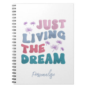 Gewoon de droomcitaatpasteelkleuren in leven houde notitieboek