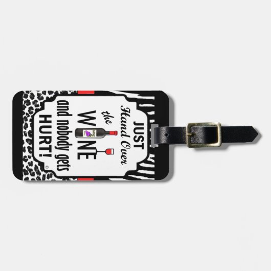 Gewoon de hand over de wijn bagagelabel (Voorkant horizontaal)