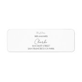 Gewoon De Toekomst Mr & Mrs Huwelijk Retouradres Etiket (Voorkant)