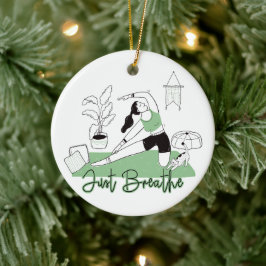 Gewoon de Yoga Meditation Pose afbreken Keramisch Ornament