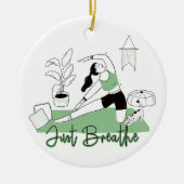 Gewoon de Yoga Meditation Pose afbreken Keramisch Ornament (Voorkant)