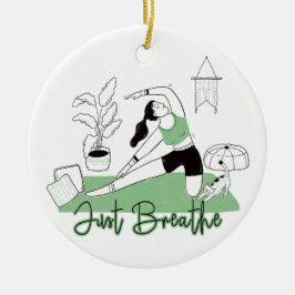 Gewoon de Yoga Meditation Pose afbreken Keramisch Ornament