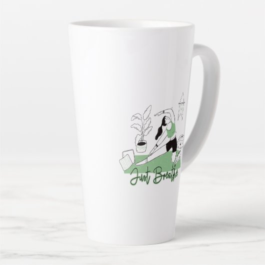 Gewoon de Yoga Meditation Pose afbreken Latte Mok (Rechterhoek)