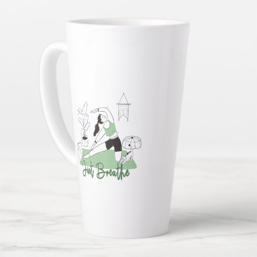 Gewoon de Yoga Meditation Pose afbreken Latte Mok (Linkerhoek)