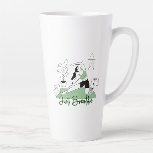 Gewoon de Yoga Meditation Pose afbreken Latte Mok (Rechts)