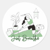 Gewoon de Yoga Meditation Pose afbreken Ronde Sticker (Voorkant)