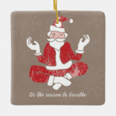 Gewoon de Yoga Santa Keramisch Ornament (Voorkant)