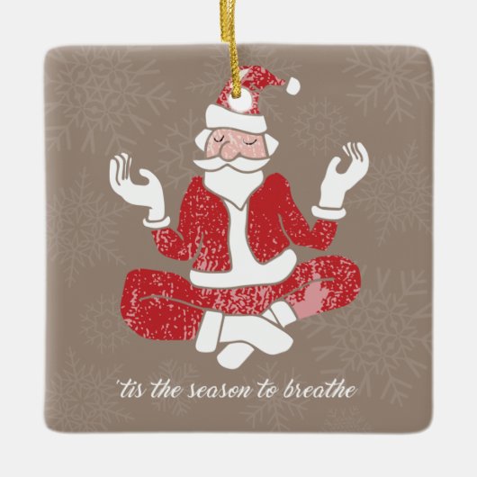 Gewoon de Yoga Santa Keramisch Ornament (Voorkant)