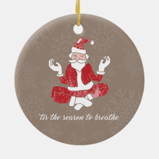 Gewoon de Yoga Santa Keramisch Ornament (Achterkant)