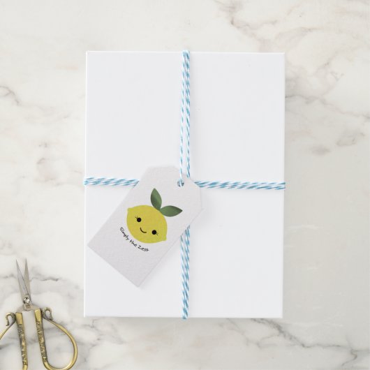 Gewoon de Zest Cute Kawaii Lemon Cadeaulabel (Met Touw)