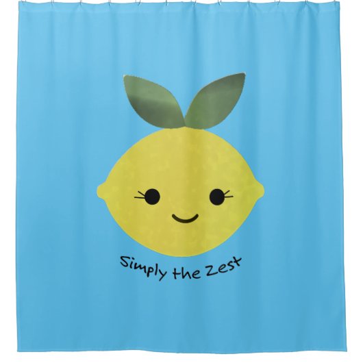 Gewoon de Zest Cute Kawaii Lemon Douchegordijn (Voorkant)