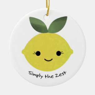 Gewoon de Zest Cute Kawaii Lemon Keramisch Ornament