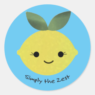 Gewoon de Zest Cute Kawaii Lemon Ronde Sticker