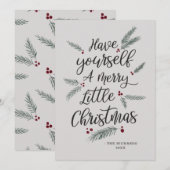 Gewoon dennen, heb jezelf een vrolijk klein kerstf feestdagenkaart (Voorkant / Achterkant)