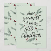 Gewoon dennen, heb jezelf een vrolijk klein kerstf feestdagenkaart (Voorkant / Achterkant)