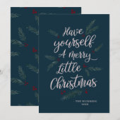 Gewoon dennen, heb jezelf een vrolijk klein kerstf feestdagenkaart (Voorkant / Achterkant)