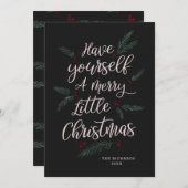 Gewoon dennen, heb jezelf een vrolijk klein kerstf feestdagenkaart (Voorkant / Achterkant)