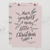 Gewoon dennen, heb jezelf een vrolijk klein kerstf feestdagenkaart (Voorkant / Achterkant)