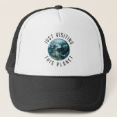 Gewoon deze planeet bezoeken trucker pet (Voorkant)