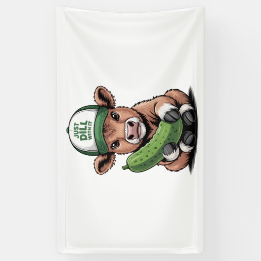 Gewoon Dill with It Koe, Grappige augurk Spandoek (Verticaal)