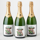 Gewoon Dill with It Koe, Grappige augurk Sparkling Wijnetiket (Flessen)