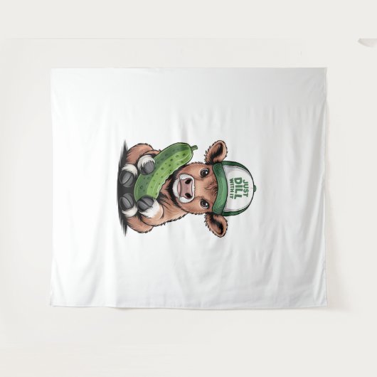 Gewoon Dill with It Koe, Grappige augurk Wandkleed (Voorkant (horizontaal))