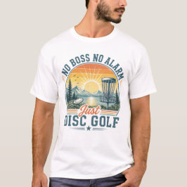 Gewoon Disc Golf Retro Zonsondergang T-shirt