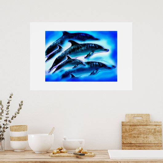 Gewoon dolfijnendierkunst poster (Keuken)