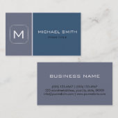 Gewoon donkerblauw en grijs elegant professioneel  visitekaartje (Voorkant / Achterkant)