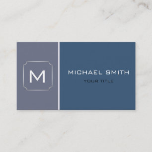 Gewoon donkerblauw en grijs elegant professioneel  visitekaartje