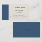 Gewoon donkerblauw, professioneel elegant modern visitekaartje (Voorkant / Achterkant)