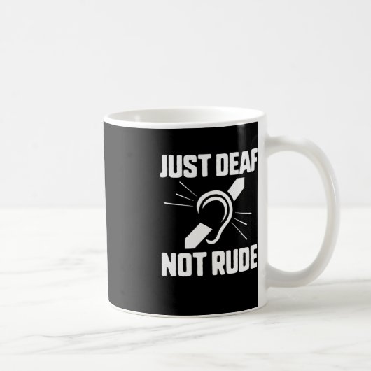 Gewoon doof geen dove doofheid Geel lint Koffiemok (Rechts)