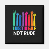 Gewoon doof geen dove doofheid Geel lint Magneet (Voorkant)