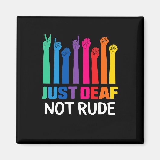 Gewoon doof geen dove doofheid Geel lint Magneet (Voorkant)