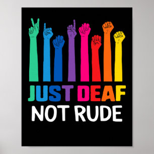 Gewoon doof geen dove doofheid Geel lint Poster