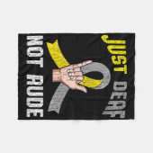 Gewoon Doof Niet Onbeleefd Kleding Bewustzijn Asl  Fleece Deken (Voorkant (Horizontaal))